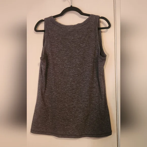 Set of 3 Women's Sleeveless Ribbed Tank Tops - Dark Grey, White and Beige - Picture 8 of 11